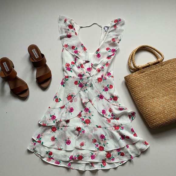 Express Dresses & Skirts - Express Floral Ruffle Mini Skirt